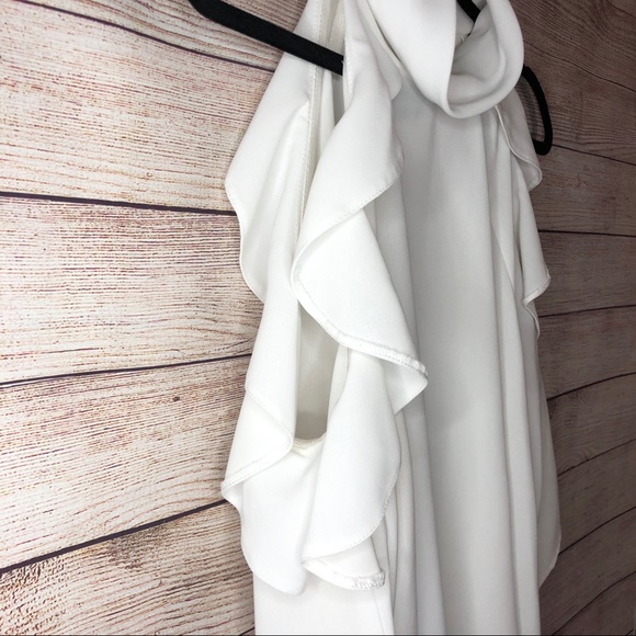 Topshop Cold Shoulder Ruffle Top - Picture 4 of 8